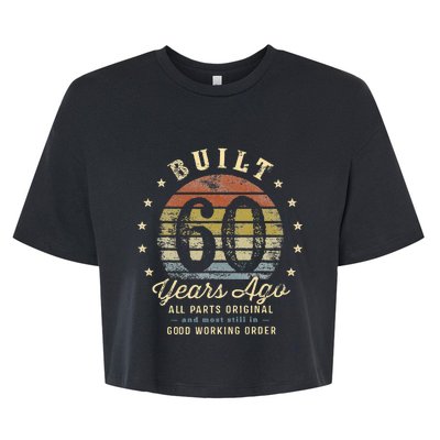 Built 60 Years Ago All Parts Original Gifts 60th Birthday Bella+Canvas Jersey Crop Tee