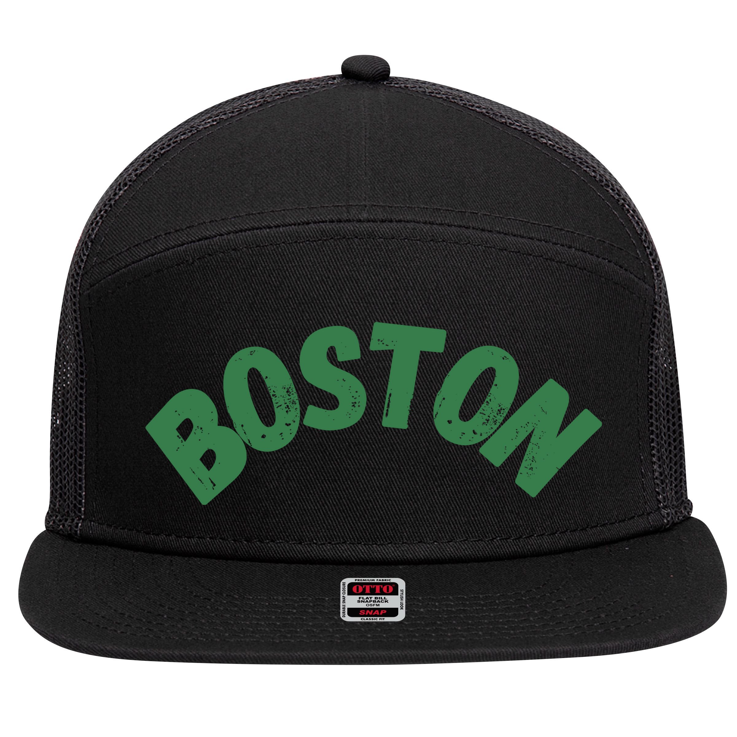 Boston 7 Panel Mesh Trucker Snapback Hat