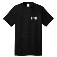 B 747 Aircraft Blueprint Tall T-Shirt