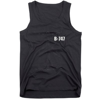 B 747 Aircraft Blueprint Tank Top