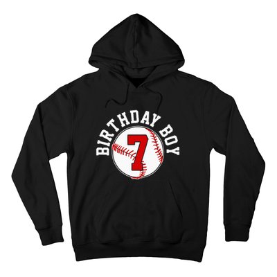 Baseball 7th Birthday Party 7 Years Old Gift Hoodie