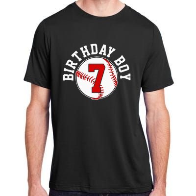 Baseball 7th Birthday Party 7 Years Old Gift Adult ChromaSoft Performance T-Shirt