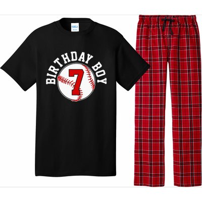 Baseball 7th Birthday Party 7 Years Old Gift Pajama Set