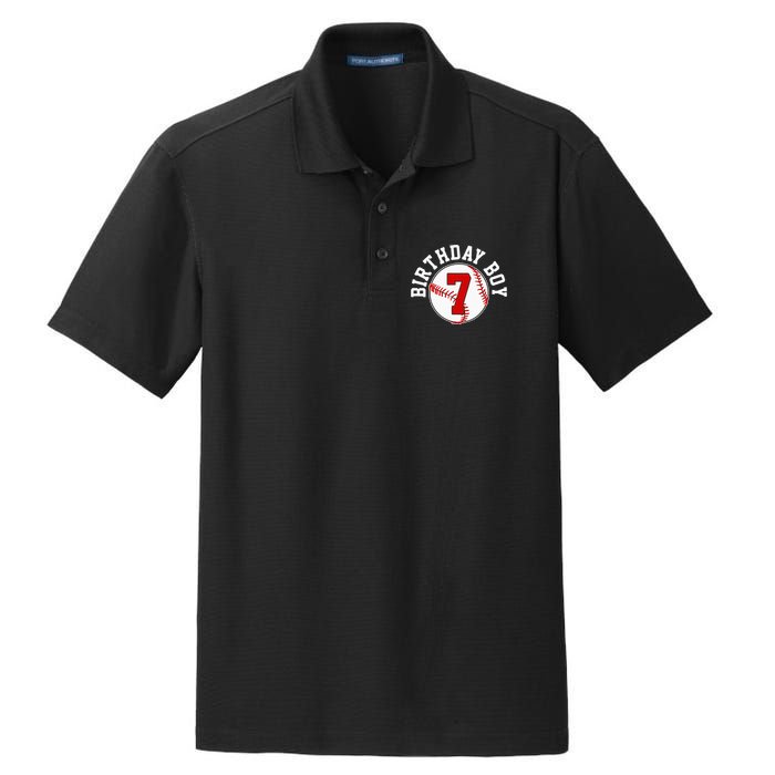 Baseball 7th Birthday Party 7 Years Old Gift Dry Zone Grid Polo