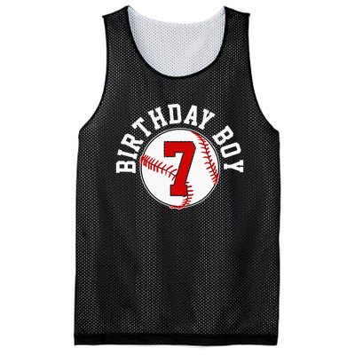 Baseball 7th Birthday Party 7 Years Old Gift Mesh Reversible Basketball Jersey Tank