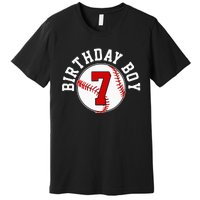 Baseball 7th Birthday Party 7 Years Old Gift Premium T-Shirt