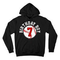 Baseball 7th Birthday Party 7 Years Old Gift Tall Hoodie