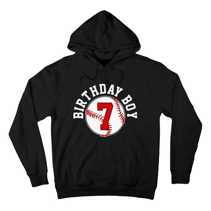 Baseball 7th Birthday Party 7 Years Old Gift Tall Hoodie