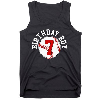 Baseball 7th Birthday Party 7 Years Old Gift Tank Top