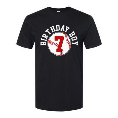 Baseball 7th Birthday Party 7 Years Old Gift Softstyle CVC T-Shirt