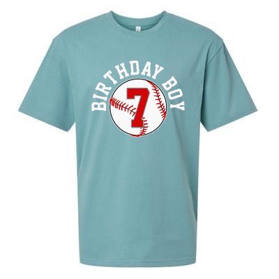 Baseball 7th Birthday Party 7 Years Old Gift Sueded Cloud Jersey T-Shirt