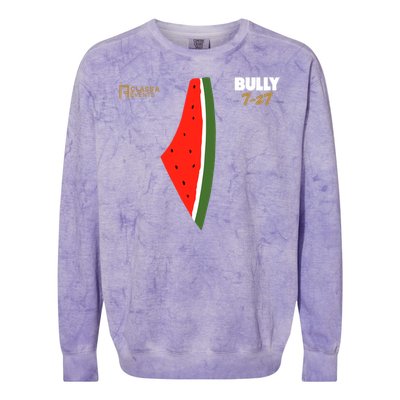 Bully 727 Palestine Watermelon Colorblast Crewneck Sweatshirt