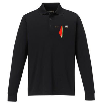 Bully 727 Palestine Watermelon Performance Long Sleeve Polo