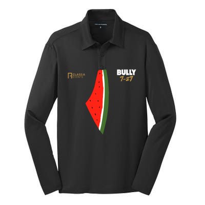 Bully 727 Palestine Watermelon Silk Touch Performance Long Sleeve Polo