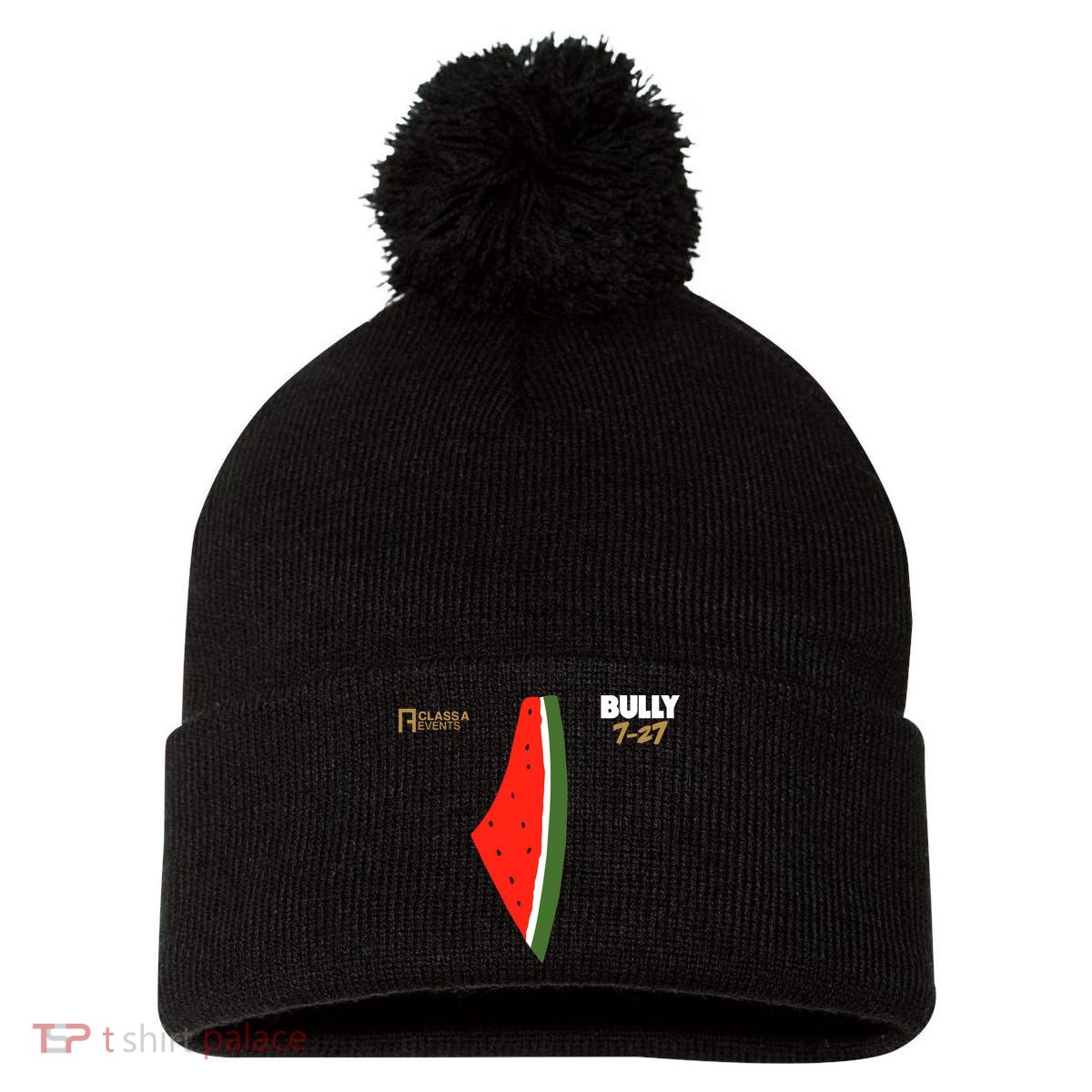 Bully 727 Palestine Watermelon Pom Pom 12in Knit Beanie