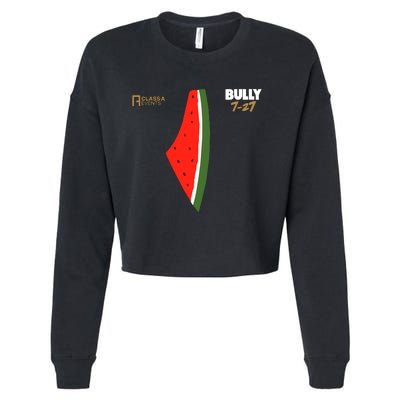 Bully 727 Palestine Watermelon Cropped Pullover Crew