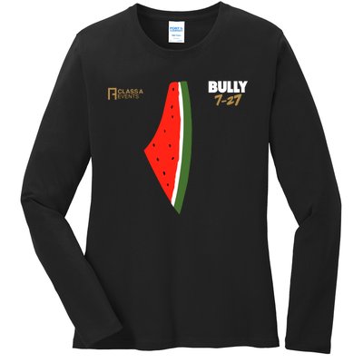 Bully 727 Palestine Watermelon Ladies Long Sleeve Shirt