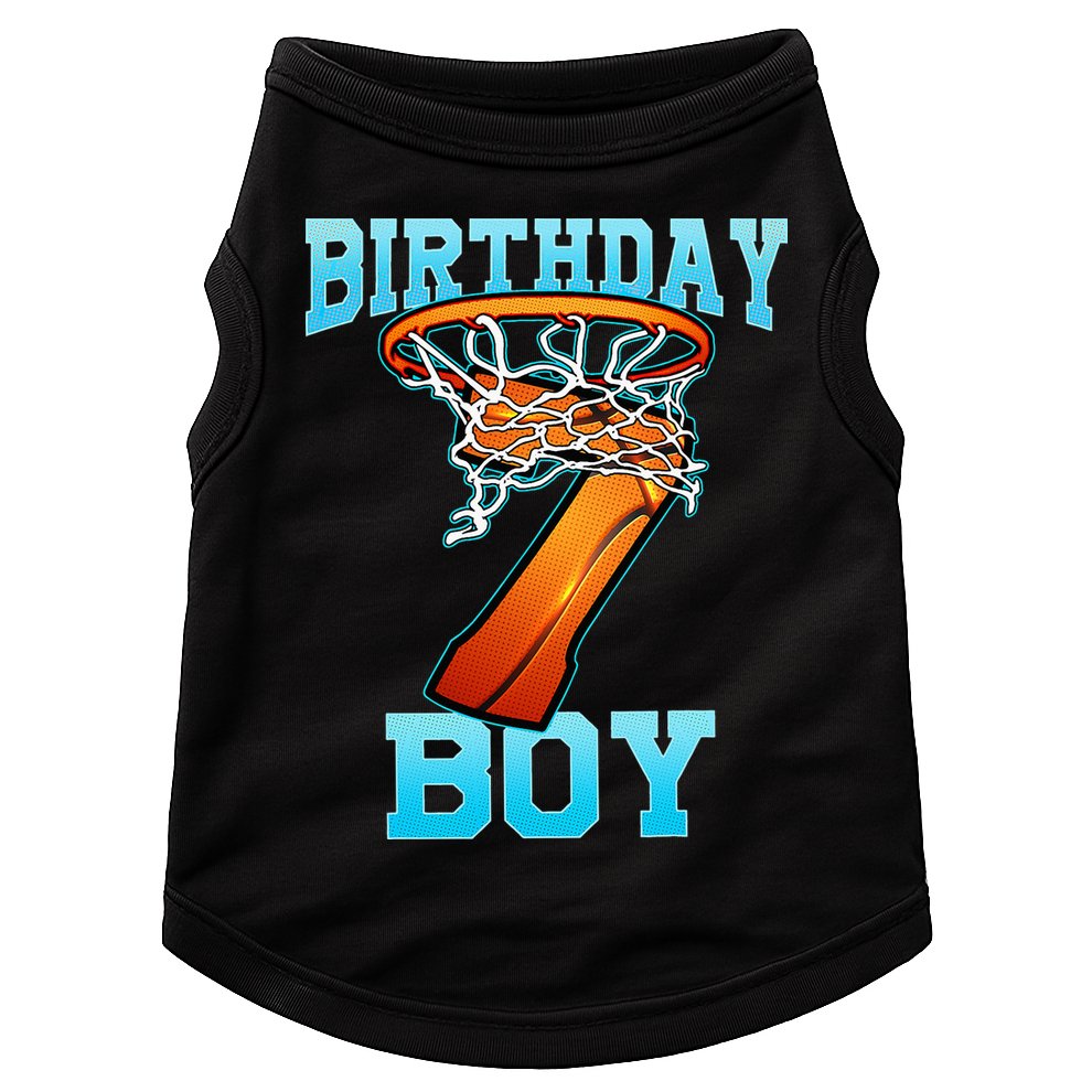 Boy 7 Years Old Gifts 8th Birthday Basketball Person Doggie Tank