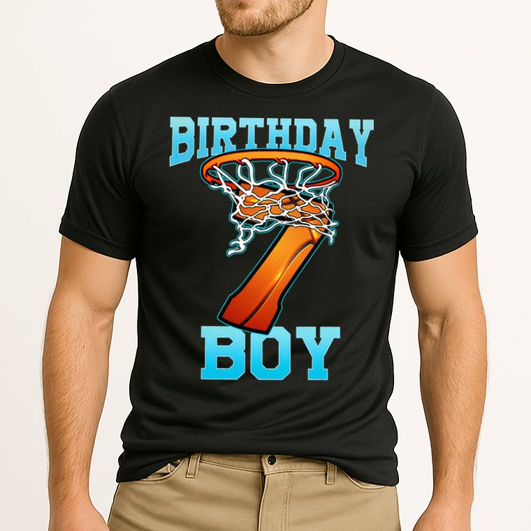 Boy 7 Years Old Gifts 8th Birthday Basketball Person Cooling Performance Crew T-Shirt