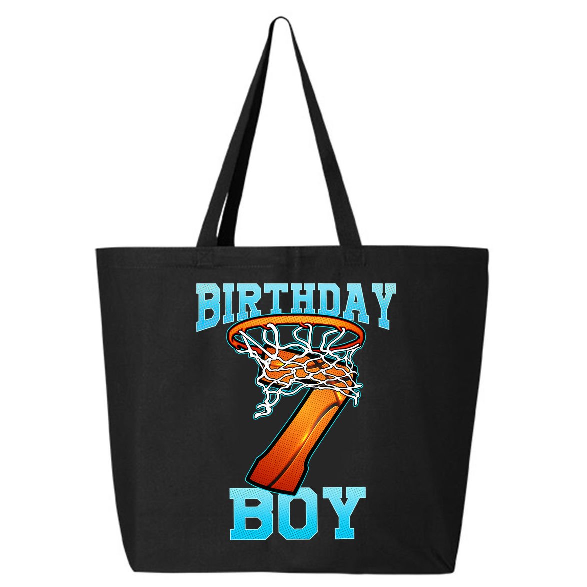 Boy 7 Years Old Gifts 8th Birthday Basketball Person 25L Jumbo Tote