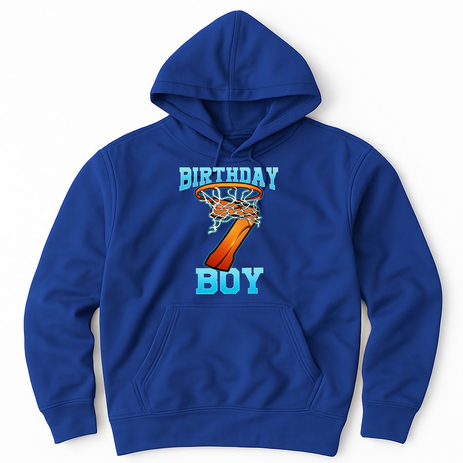 Boy 7 Years Old Gifts 8th Birthday Basketball Person Hoodie