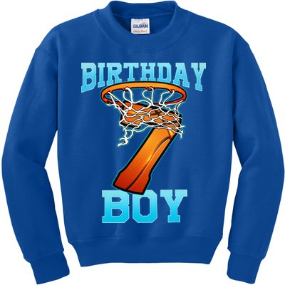Boy 7 Years Old Gifts 8th Birthday Basketball Person Kids Sweatshirt