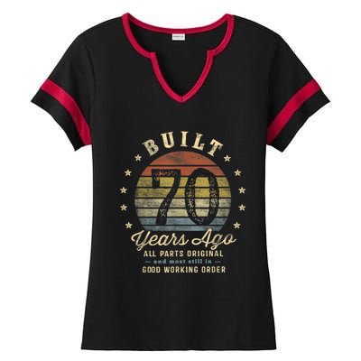 Built 70 Years Ago - All Parts Original Gifts 70th Birthday Ladies Halftime Notch Neck Tee