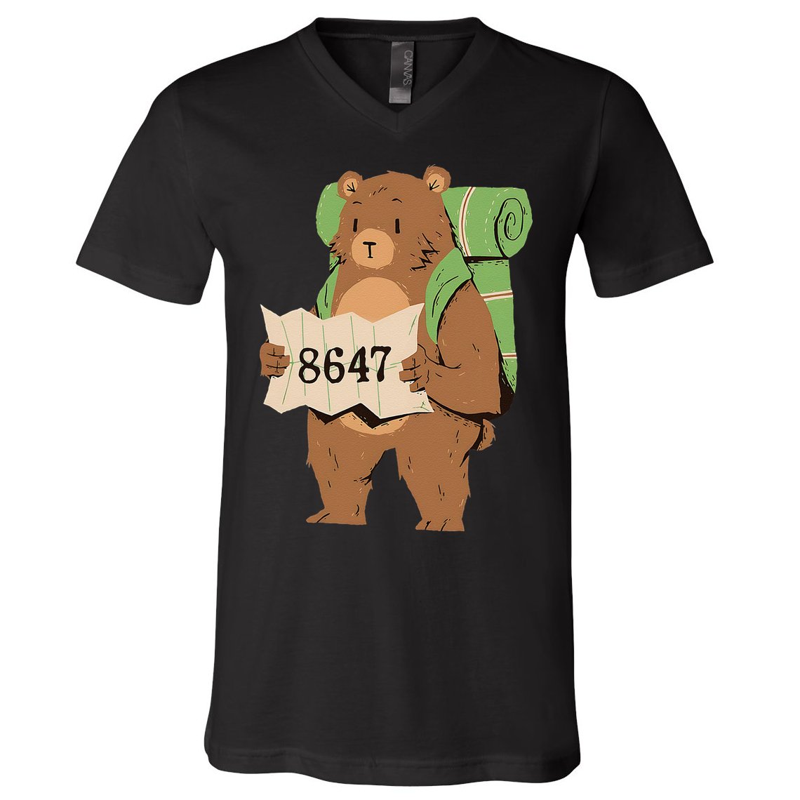 Bear 86 47 Resist Subtle Anti Trump 8647 Save National Parks V-Neck T-Shirt