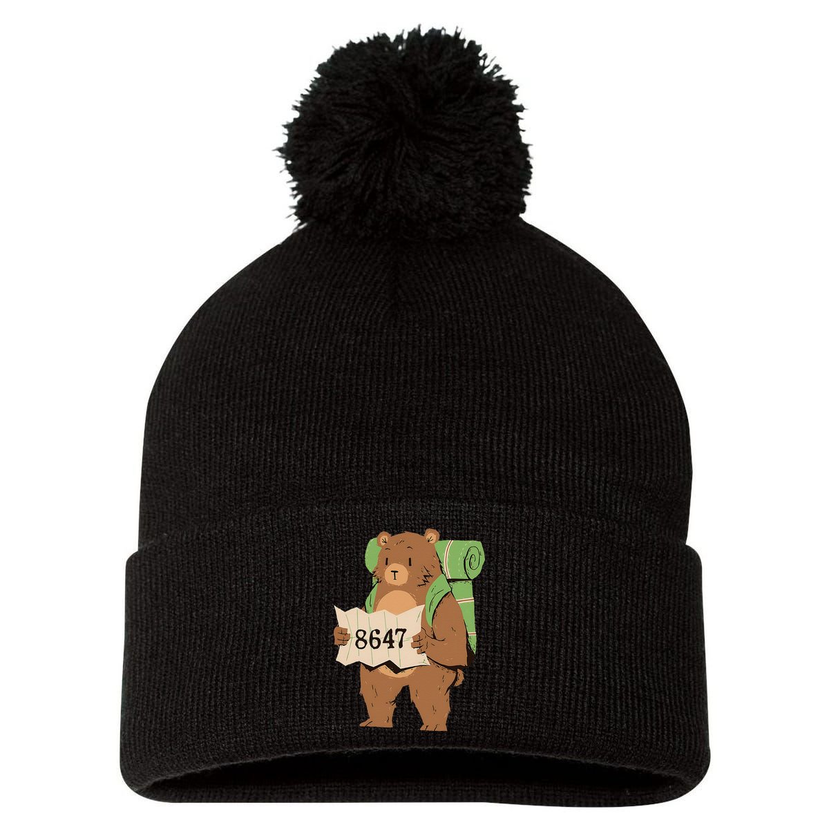 Bear 86 47 Resist Subtle Anti Trump 8647 Save National Parks Pom Pom 12in Knit Beanie