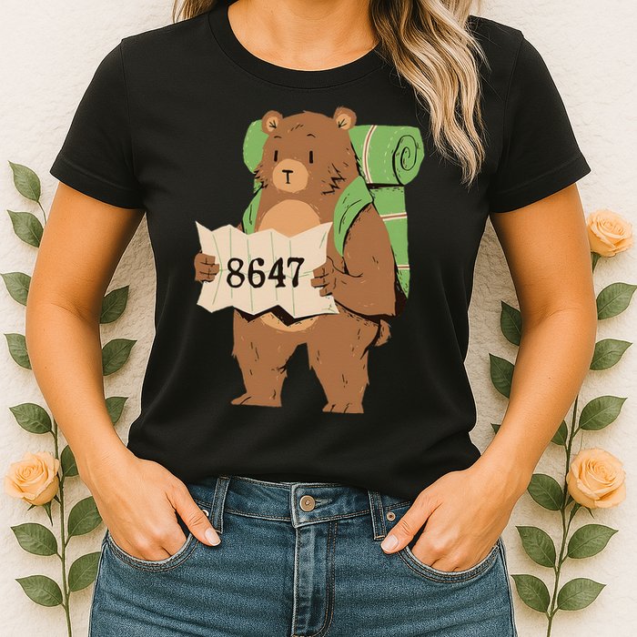 Bear 86 47 Resist Subtle Anti Trump 8647 Save National Parks Womens T-Shirt
