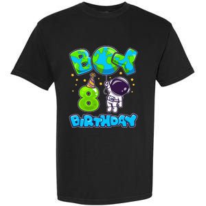 Boy 8th Birthday Birthday Astronaut Boy 8 Years Old Garment-Dyed Heavyweight T-Shirt