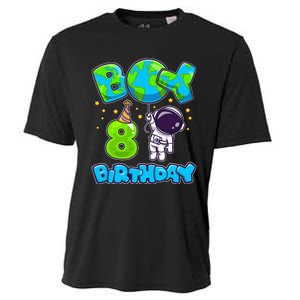 Boy 8th Birthday Birthday Astronaut Boy 8 Years Old Cooling Performance Crew T-Shirt