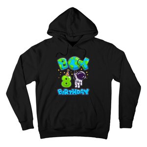 Boy 8th Birthday Birthday Astronaut Boy 8 Years Old Hoodie