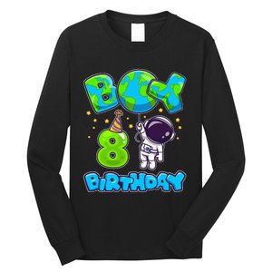 Boy 8th Birthday Birthday Astronaut Boy 8 Years Old Long Sleeve Shirt