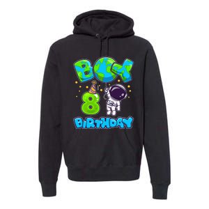 Boy 8th Birthday Birthday Astronaut Boy 8 Years Old Premium Hoodie