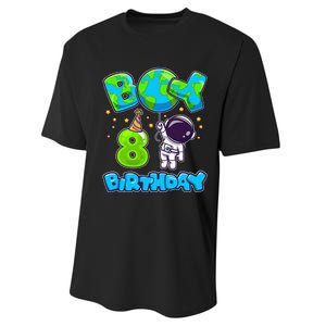 Boy 8th Birthday Birthday Astronaut Boy 8 Years Old Performance Sprint T-Shirt