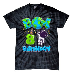 Boy 8th Birthday Birthday Astronaut Boy 8 Years Old Tie-Dye T-Shirt