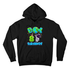 Boy 8th Birthday Birthday Astronaut Boy 8 Years Old Tall Hoodie