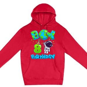 Boy 8th Birthday Birthday Astronaut Boy 8 Years Old Premium Pullover Hoodie