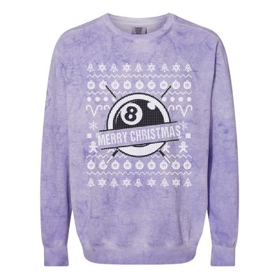 Billiards 8 Ball Ugly Christmas Gift Colorblast Crewneck Sweatshirt