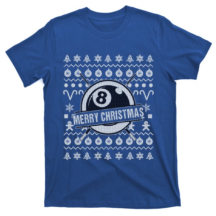 Billiards 8 Ball Ugly Christmas Gift T-Shirt