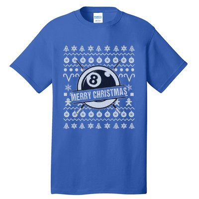 Billiards 8 Ball Ugly Christmas Gift Tall T-Shirt