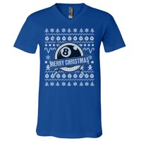 Billiards 8 Ball Ugly Christmas Gift V-Neck T-Shirt