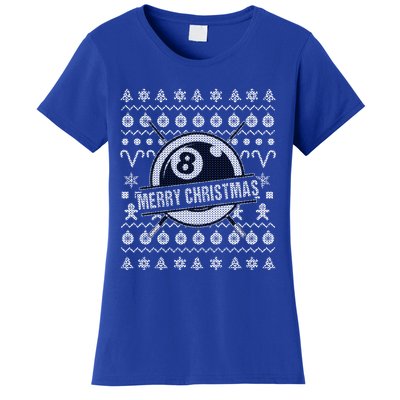 Billiards 8 Ball Ugly Christmas Gift Women's T-Shirt