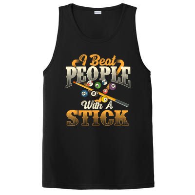 Billiards 8 Ball Pool Player I Beat People With A Stick Gift PosiCharge Competitor Tank