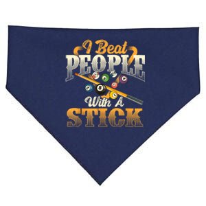 Billiards 8 Ball Pool Player I Beat People With A Stick Gift USA-Made Doggie Bandana