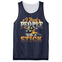 Billiards 8 Ball Pool Player I Beat People With A Stick Gift Mesh Reversible Basketball Jersey Tank