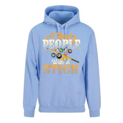 Billiards 8 Ball Pool Player I Beat People With A Stick Gift Unisex Surf Hoodie