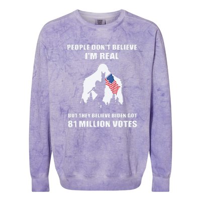 Bigfoot 81 Million Votes Anti Biden Colorblast Crewneck Sweatshirt