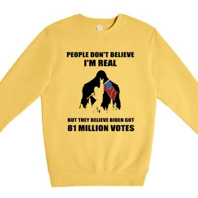 Bigfoot 81 Million Votes Anti Biden Premium Crewneck Sweatshirt